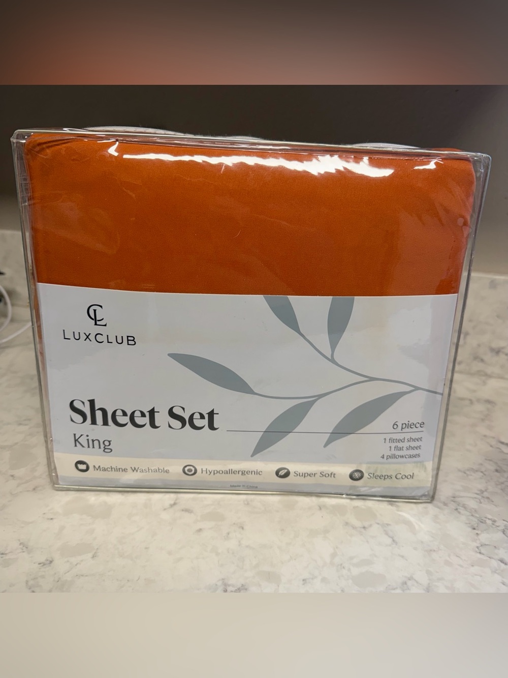 LuxClub King Sheet Set - Autumn Orange